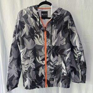 Matix LA Tropical Leaf Print Hooded Windbreaker Mens Size Small‎